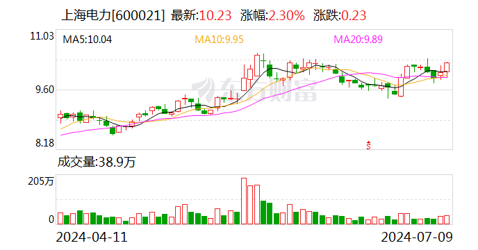 上海电力：上半年净利润同比预增54.44%-83.76%