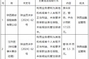 陕西易安保险销售被罚17.5万元：利用业务便利为其他机构或者个人牟取不正当利益等