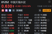 闪崩99%后暴涨1212%！中国天瑞水泥现“股价过山车”