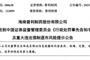 突发！两年虚增10亿元营收、近7亿元利润！被证监会重罚2420万元，普利制药紧急公告：可能遭强制退市